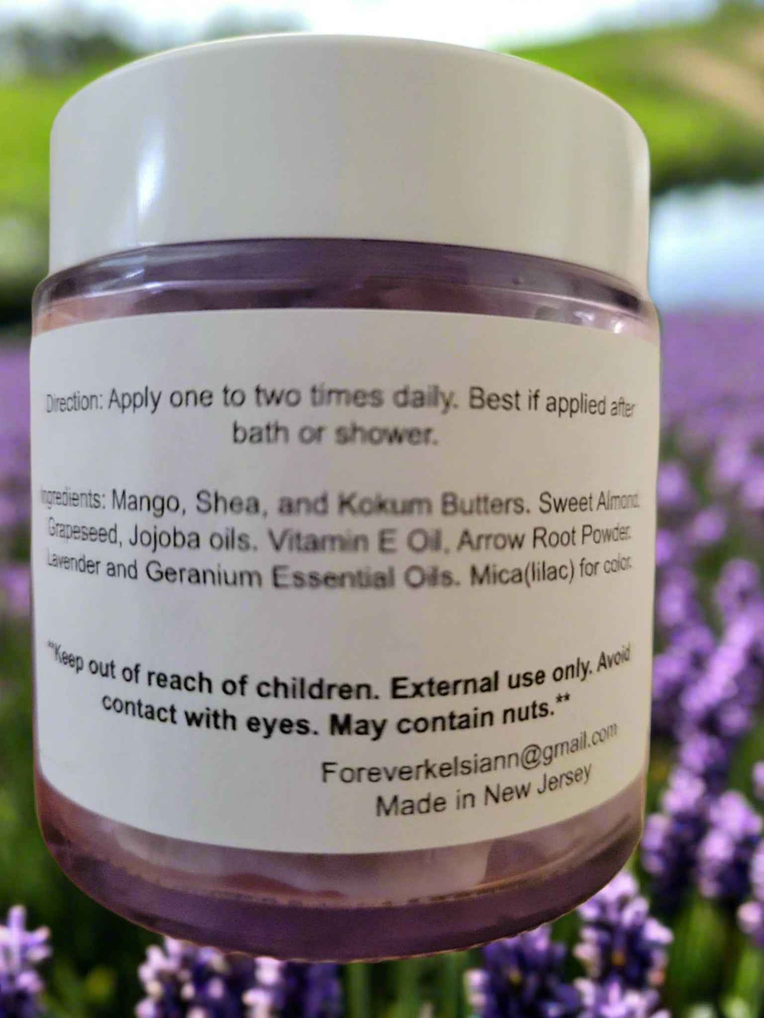 Body Butter with Lavender & Geranium - Calming Lavender Body Butter for Natural Skincare - Forever Kelsiann Natural Skincare