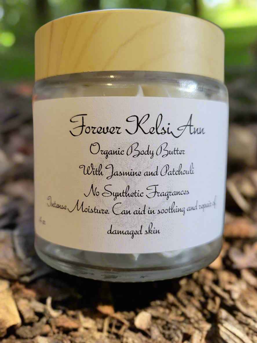 Body Butter Jasmine Patchouli - Handcrafted Natural Moisturizer - Forever Kelsiann Natural Skincare