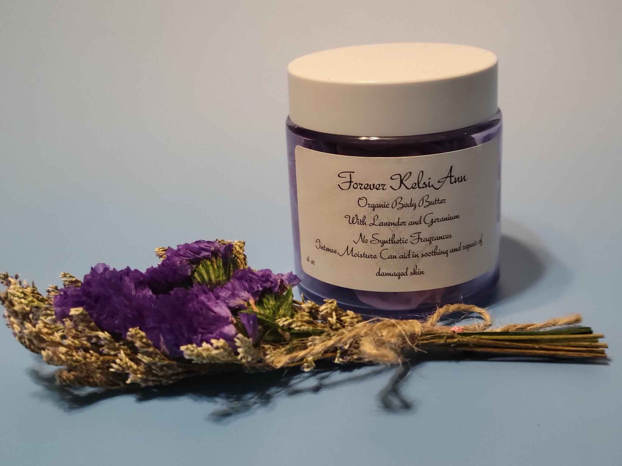 Body Butter with Lavender & Geranium - Calming Lavender Body Butter for Natural Skincare - Forever Kelsiann Natural Skincare