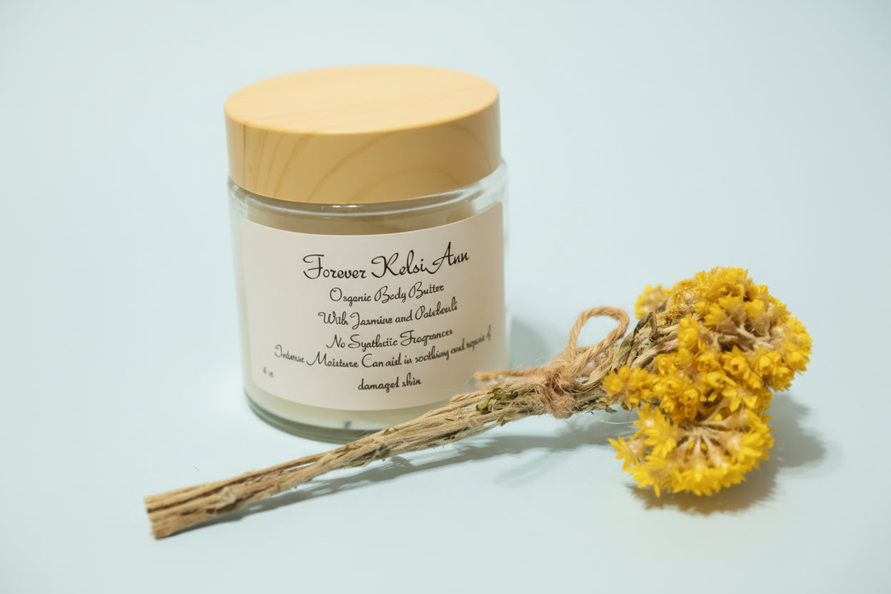 Body Butter Jasmine Patchouli - Handcrafted Natural Moisturizer - Forever Kelsiann Natural Skincare