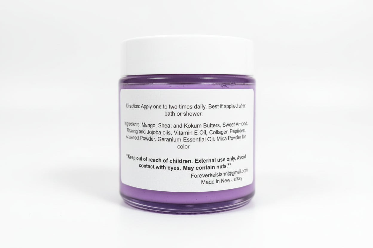Collagen Rosehip Body Butter with Anti-Aging Geranium Extract - Forever Kelsiann Natural Skincare