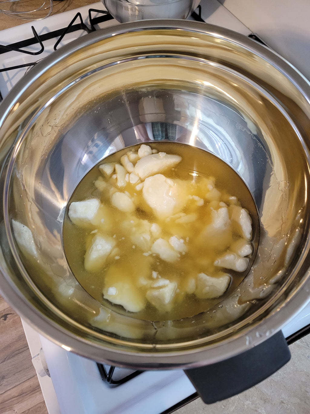 Melting the raw butters in small batches 